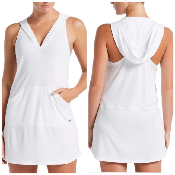 Nike Other - NWT Nike Women's Hooded Dress Swim Cover-Up White NESS9357-100 ~ Size L